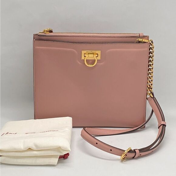 Salvatore Ferragamo Trifolio Pink Shoulder Bag